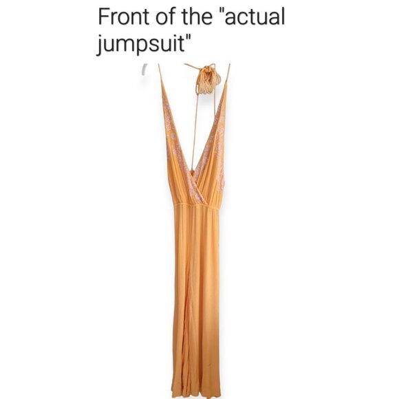 Free People Marigold Embroidered Wide Leg Sleeveless Pantsuit XS - Picture 3 of 14